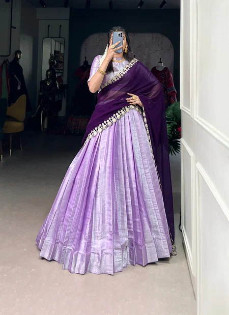 LNB2013 Jacquard Silk With Weaving Work Lehenga With Blouse Dupatta Suppliers In India